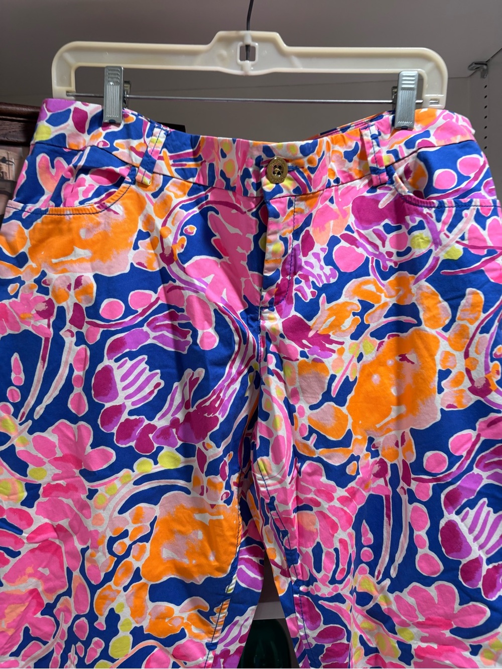 Lilly Pulitzer Callahan Chino pants "Brilliant Catch and Release" print 16 - Picture 2 of 5